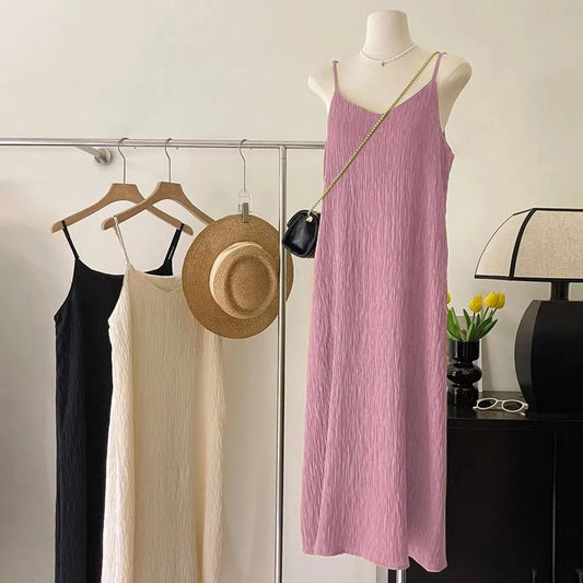 Viorune Pleated Midi Dress – Vintage Grace, Evening Redefined